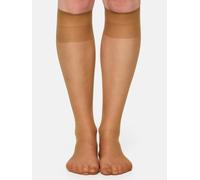 NUR DIE Damen Kniestrümpfe Seidenfein 15 DEN - bronze - one size