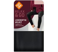 NUR DIE Damen Lederoptik Velvet Leggings