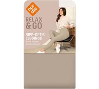 NUR DIE Leggings in Ripp-Optik - Relax & Go - taupe - Größe 44-46