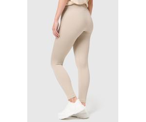 NUR DIE Damen Leggings in Ripp-Optik - Relax & Go - taupe - Größe 44-46