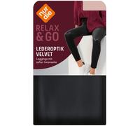NUR DIE Damen Lederoptik Velvet Leggings