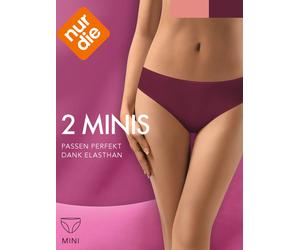 NUR DIE Damen Mini Slip - 2er Pack - feige/rose - Größe 40-42
