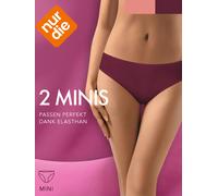 NUR DIE Damen Mini Slip - 2er Pack - feige/rose - Größe 44-46