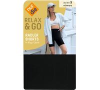 NUR DIE Damen Radler Shorts in Ripp-Optik - Relax & Go - schwarz - Größe 44-46