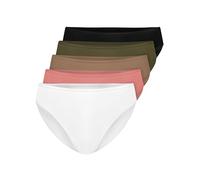 NUR DIE Damen Slip Mini 5er Pack Slip Damen Baumwolle elastisch bequem Alltag 5er Pack