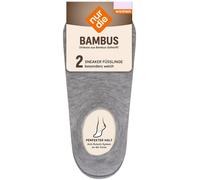 NUR DIE Damen Sneaker Füßlinge Bambus¹ 2er Pack - hellgraumelange - Größe 35-38