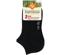 NUR DIE Damen Sneakersocken Bambus¹ 2er Pack - schwarz - Größe 39-42