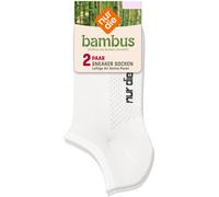 NUR DIE Damen Sneakersocken Bambus¹ 2er Pack - weiß - Größe 39-42