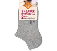 NUR DIE Damen Sneakersocken Baumwolle 2er Pack