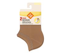 NUR DIE Damen Sneakersocken Schuh Söckchen 2er Pack - amber - Größe 38