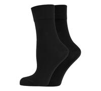 NUR DIE Damen Socken Bio-Baumwolle GOTS 2er Pack - schwarz - Größe 35-38