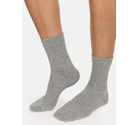 NUR DIE Damen Socken Classic Baumwolle Komfortbund 2er Pack - hellgraumelange - Größe 39-42