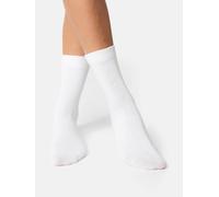 NUR DIE Damen Socken Ohne Gummi 3er Pack - weiß - 39-42