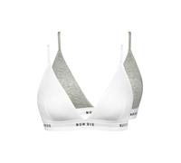 NUR DIE Soft-BH 2-Pack Sportiv - graumelange/weiß - Größe 44-46