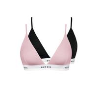 NUR DIE Soft-BH 2-Pack Sportiv - schwarz/rose - Größe 40-42