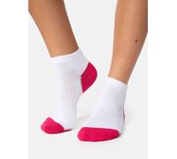 NUR DIE Damen Sport Sneaker Socken - 3er Pack - weiß/pink - Größe 39-42
