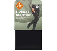 NUR DIE Damen Strumpfhose Flauschige Baumwolle 100 DEN - schwarz - Größe 44-48
