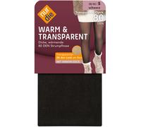 NUR DIE Warm & Transparent mit wärmendem Innenfleece - schwarz - Größe 38-40