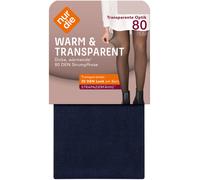 NUR DIE Damen Strumpfhose Warm & Transparent Strapazierfähig 80 DEN - dunkelblau - Größe 38-40