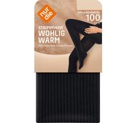 NUR DIE Damen Strumpfhose Wohlig Warm 100 DEN - rippe - Größe 44-48