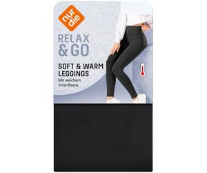 NUR DIE Damen Thermo Leggings - Relax & Go - schwarz - Größe 40-42