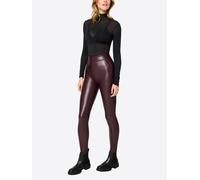 NUR DIE Damen Vegane Leggings in Leder-Optik - Relax & Go - bordeaux - Größe 32-34
