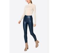 NUR DIE Damen Vegane Leggings in Leder-Optik - Relax & Go - dunkelblau - Größe 44-46