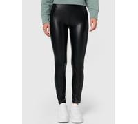 NUR DIE Damen Vegane Leggings in Leder-Optik - Relax & Go - schwarz - Größe 32-34