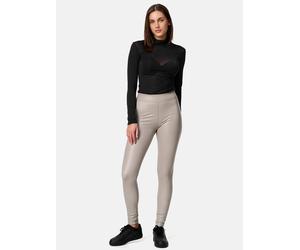 NUR DIE Damen Vegane Leggings in Leder-Optik - Relax & Go - taupe - Größe 36-38