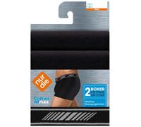 NUR DIE Herren Boxershorts 3D-Flex Classic 2er Pack - schwarz - Größe 6 | L | 52