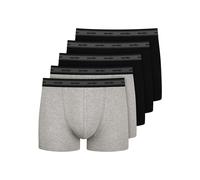 NUR DIE Herren Boxershorts Organic Cotton 5er Pack - schwarz/graumelange - Größe 7 | XL | 54