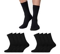 NUR DIE Herren Freizeitsocken 8-Pack Bambus Thermo Socken - schwarz - Größe 43-46