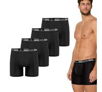 NUR DIE Herren Langer Boxer 4-Pack Long Boxer Cotton Active - schwarz - Größe XL