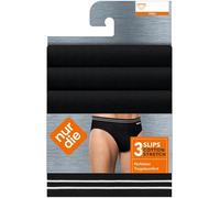 NUR DIE Herren Slip Cotton Stretch 3er Pack - schwarz - Größe 7 | XL | 54
