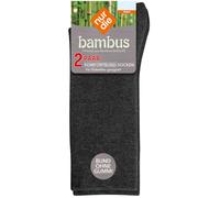 NUR DIE Herren Socken Bambus¹ Komfort 2er Pack - anthrazitmel. - Größe 43-46