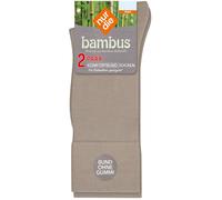NUR DIE Herren Socken Bambus¹ Komfort 2er Pack - beigegrau - Größe 39-42