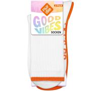 NUR DIE Herren Socken Good Vibes 2er Pack - orange-weiß - Größe 43-46