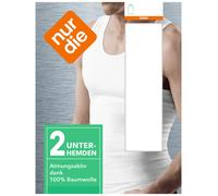 NUR DIE Herren Unterhemd 2er Pack - weiß - Größe 6 | L | 52