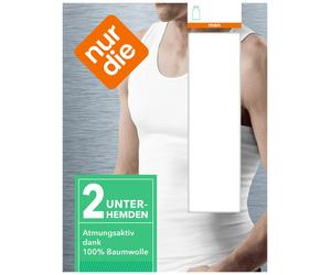 NUR DIE Herren Unterhemd 2er Pack - weiß - Größe 6 | L | 52