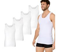 NUR DIE Herren Unterhemd 4-Pack Basic Alltag Tanktop - weiß - Größe XXL