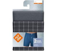 NUR DIE Herren Web Boxershorts 2er Pack - mix grau - Größe M
