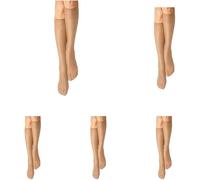 Nur Die Knie Seidenfein 15 DEN transparente Nylon Fein-Kniestrümpfe seidig glänzend breiter Komfortbund Damen, amber, one size