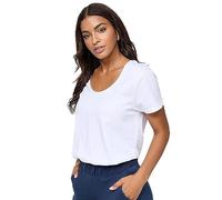 Nur Die Kurzärmeliges T-Shirt Relax & Go aus weicher Baumwolle Basic Rundhalsausschnitt Damen, weiß, S