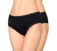 NUR DIE Damen Panty Invisible Seamless Lace 2-Pack schwarz - Größe 44-46