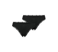 NUR DIE Damen String Invisible Seamless Lace 2-Pack schwarz - Größe 36-38