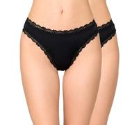 NUR DIE DAMEN INVISIBLE LACE STRING 2ER PACK - schwarz - GRÖSSE 44-46