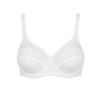 NUR DIE Pure Elegance BH Cotton Bügel-BH mit weicher Bio-Baumwolle Spitze | Hautfreundlich elegant Mesh V-Ausschnitt ungefütterte Cups Vollschalen starker Halt atmungsaktiv Unterwäsche Damen