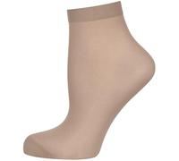 Nur Die Söckchen 30 DEN semi-blickdichte transparente Nylon Socken mit Komfortbund unsichtbar matte Optik Damen, perle, one size