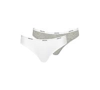 NUR DIE Slip 2-Pack Soft Sportiv - graumelange/weiß - Größe 36-38