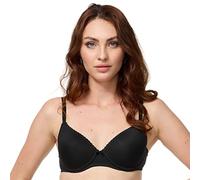 Nur Die Traumweich Bügel-BH besonders weiche Modal-Faser gepaddete Cups für einen natürlichen Push-Up-Effekt zarte Spitze Damen, schwarz, 75B